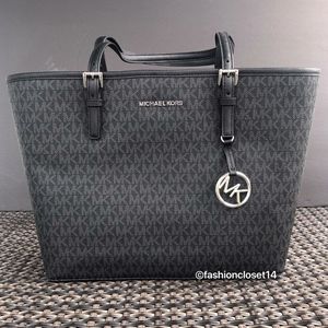 MICHAEL KORS JETSET TRAVEL BLACK TOTE